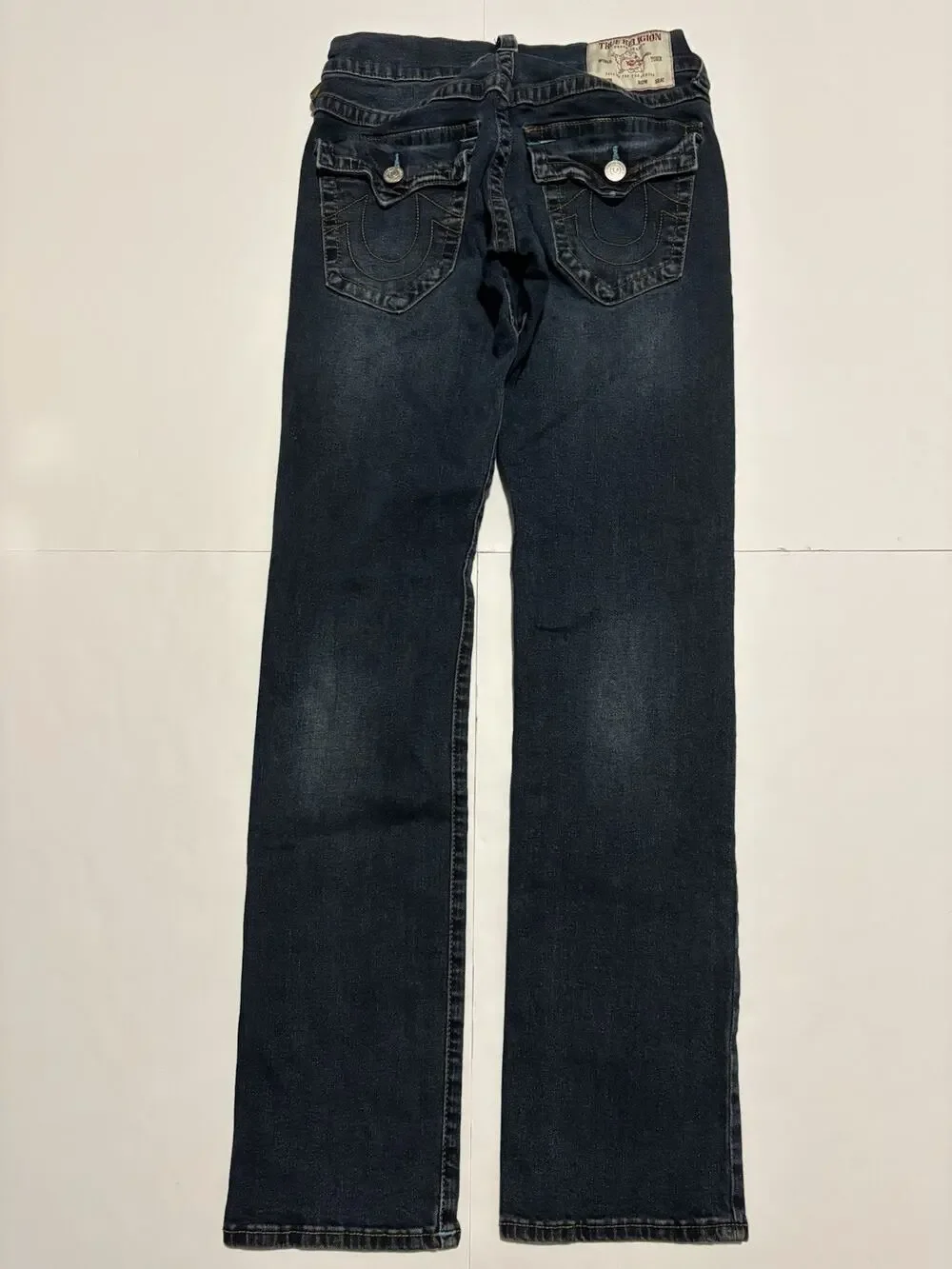 True Religion Ricky Relaxed Straight Jeans Men’s 28 Dark Wash Flap Pocket